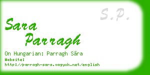 sara parragh business card